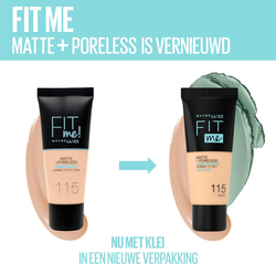 Maybelline New York Fit me Matte + Poreless Liquid Foundation, 115 Ivory