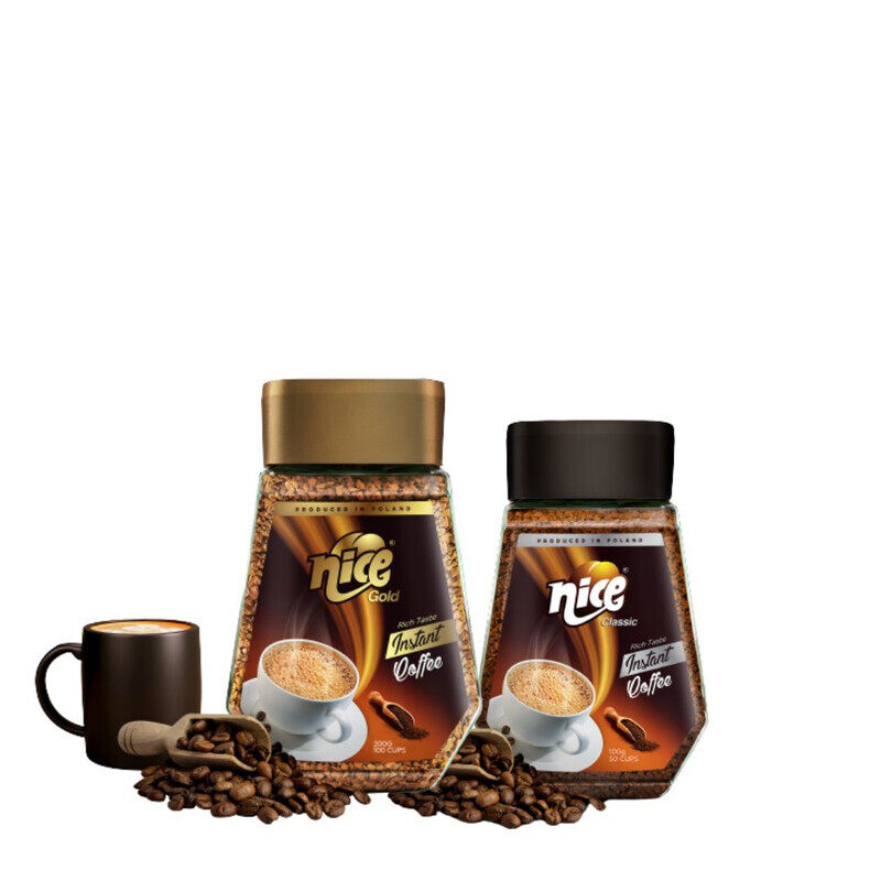 

Nice Coffee Nice Instant Gold And Classic Coffee Rich Aroma and Smooth Taste Instant Coffee Powder-Bundle of Classic100g and Gold 200g Delicious and Convenient Fr