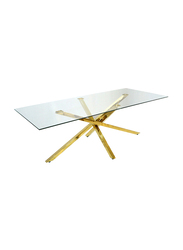 Vanity Living Dining Room Extra Large Dinner Table, Gold