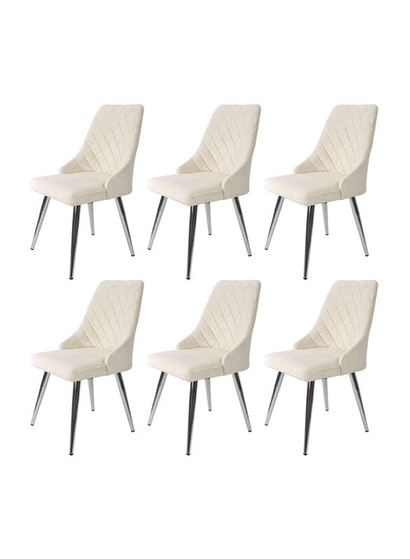 

Vanity Living 6-Piece Velvet Fabric Accent Dining Chairs Set, Chrome