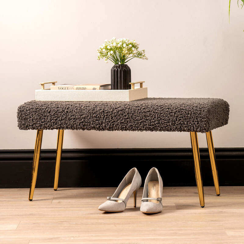

VANITY LIVING Bench - Cara Charcoal Grey