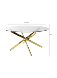 Vanity Living Modern Round Dining Table, Clear