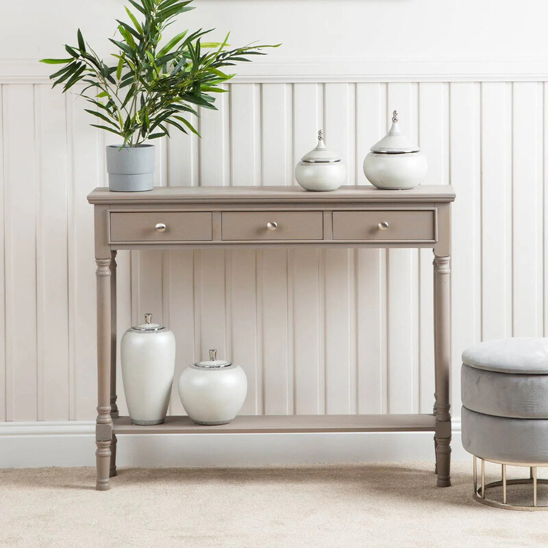 

Vanity Living 3-Drawer Mdf Console Table, 100cm, Grey