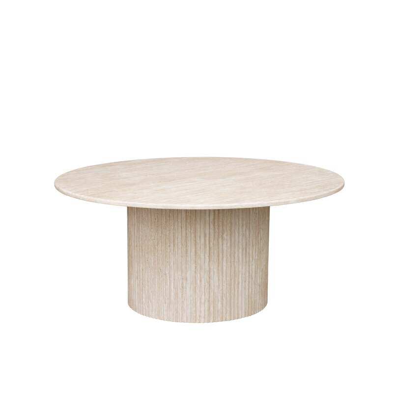 

Vanity Living Round Travertine Marble Coffee Table, Cream White, Curved Edges, 100 cm Diameter