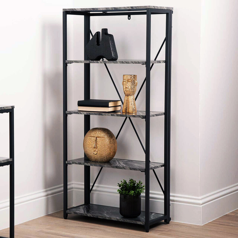 

Vanity Living 5-Tier Shelving Rack Unit for Living Room, Black
