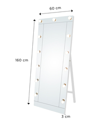 Full Length Mirror With Lights with 13 Led Lighted Vanity Body Mirror, Clear