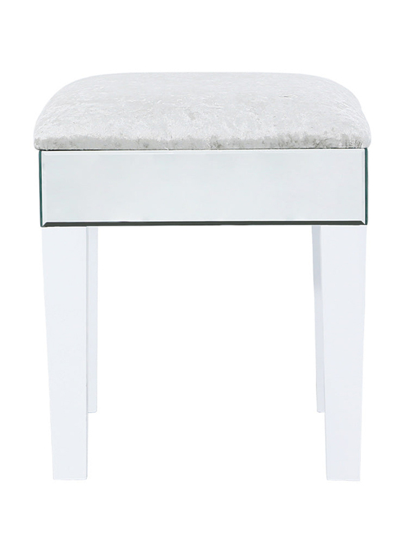 Vanity Living Dressing Table Stool with Clear Mirror Vanity Stool Padded Velvet Cushions, Multicolour