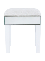 Vanity Living Dressing Table Stool with Clear Mirror Vanity Stool Padded Velvet Cushions, Multicolour