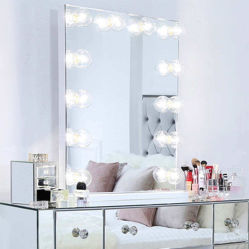 

VANITY LIVING Mirror with Lights - XL Portrait Vanity Mirror with Dimmable Lights