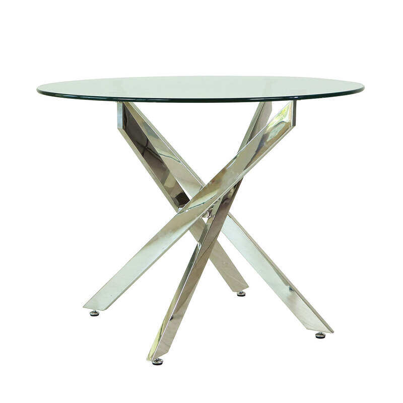 

VANITY LIVING Dining Table - Davos Chrome Round 4-Seater