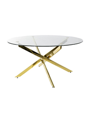 Vanity Living Modern Round Dining Table, Clear