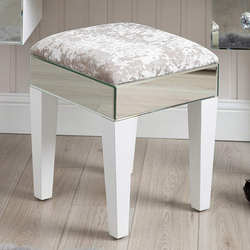 Vanity Living Dressing Table Stool with Clear Mirror Vanity Stool Padded Velvet Cushions, Multicolour