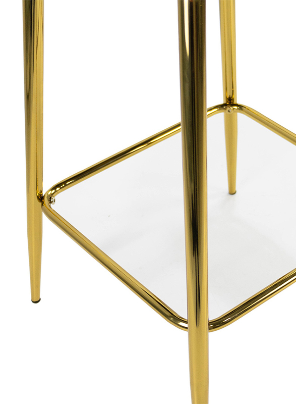 Vanity Living Viola Cream Velvet with Gold Legs Barstool