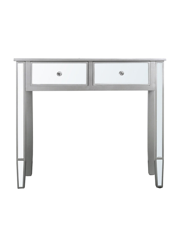 

Generic Modern Design Mirrored Narrow Slim Wooden Framed Entryway Console Table, Silver