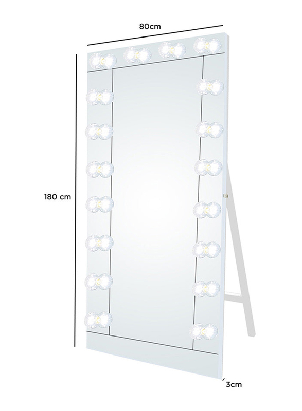 Full Length Mirror With Lights 18 Led Lighted Vanity Body Mirror, Clear