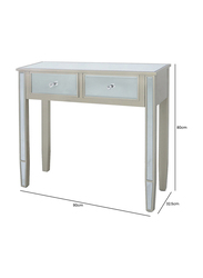 Vanity Living Treviso Slim Wooden Framed Modern Design Mirrored Narrow Hallway Console Table, Multicolour