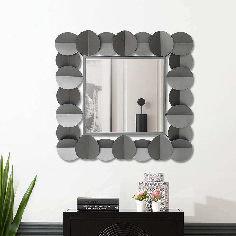 

VANITY LIVING Wall Mirror - Gun Metal