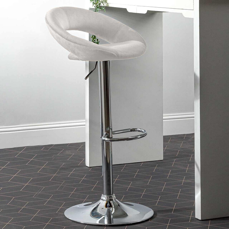 

Vanity Living Modern Adjustable Velvet Bar Stool, Seville Cream