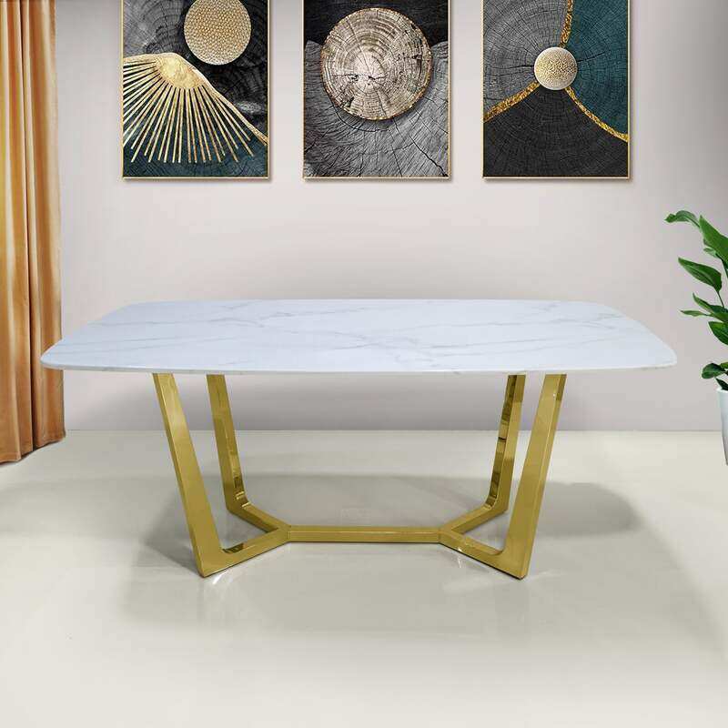 

VANITY LIVING Dining Table - Capella Gold 6-Seater