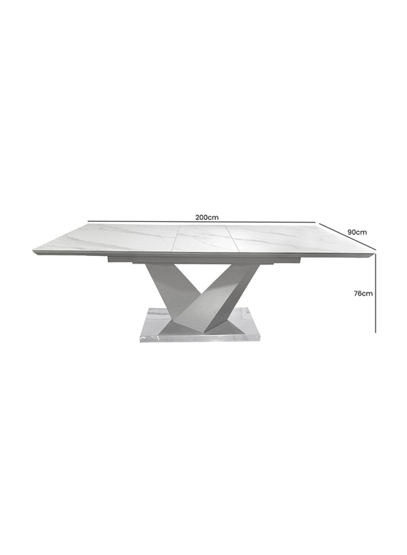 Vanity Living Modern Rectangular Dining Table, White