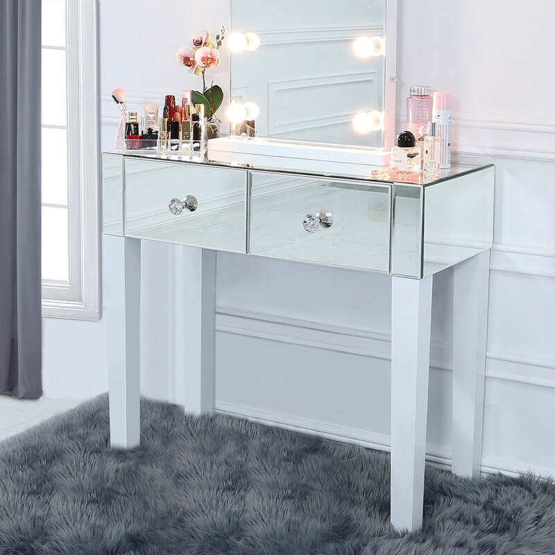 

VANITY LIVING Dressing Table - Two Mirrored Drawers