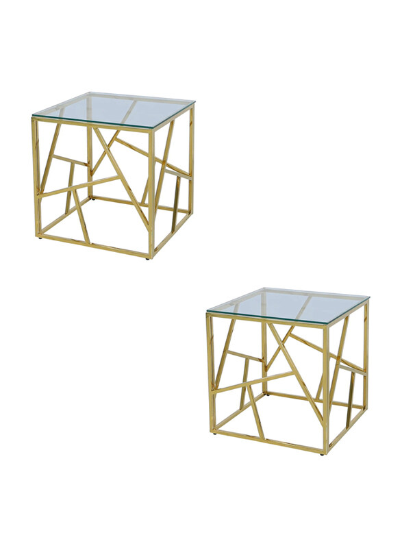 

Vanity Living Modern Living Room Tables with Gold Finish Metal Frame, Gold