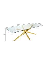 Vanity Living Dining Room Extra Large Dinner Table, Gold