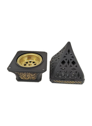 Damanhoor Charcoal Oud Frankincense Resin Incense Bakhoor Burner, Black