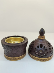 Damanhoor Frankincense Charcoal Resin Incense Burner, Brown