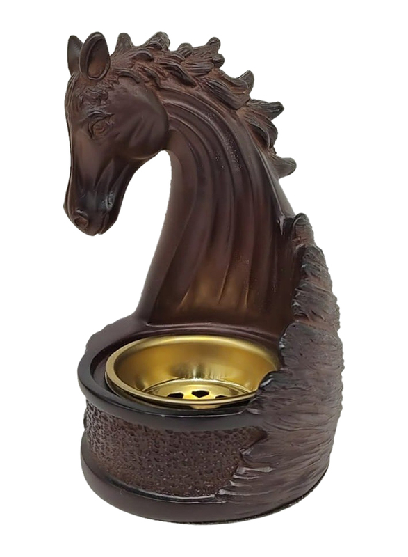 Damanhoor Horse Shape Charcoal Bakhoor Oud Frankincense Resin Incense Burner for Yoga Spa and Aromatherapy Office & Home Decor, Brown