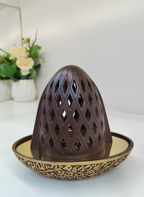 Damanhoor Oud Frankincense Charcoal Resin Incense Bakhoor Burner, Brown