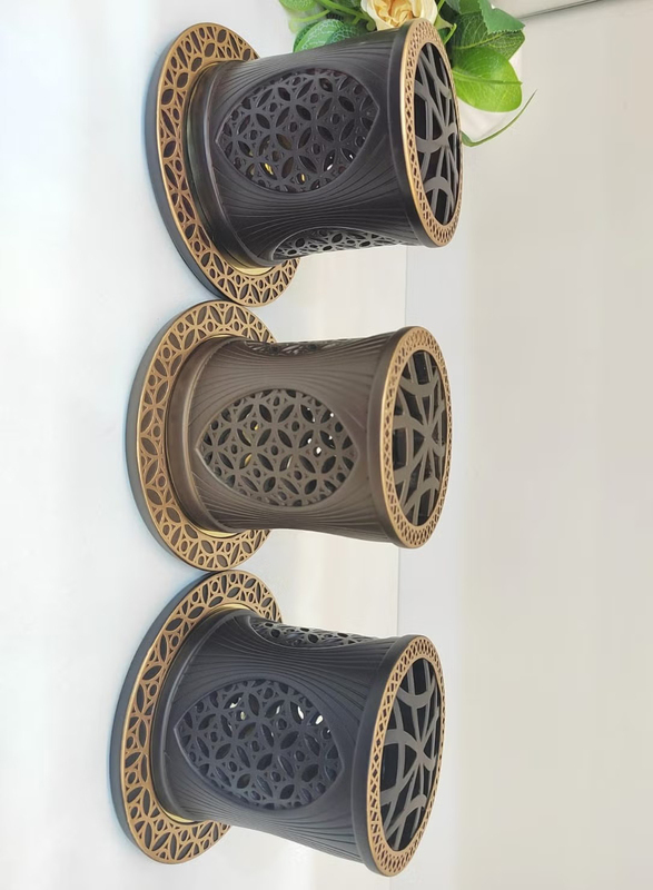 Beautiful Design Resin Incense Bakhoor Burner with Magnet Cover, Brown