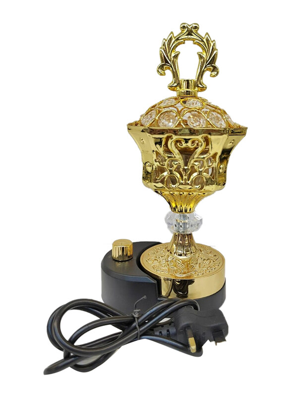 

Generic Electric Metal Incense Bakhoor Burner, Gold