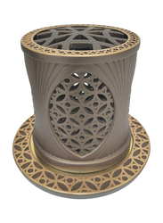 Beautiful Design Resin Incense Bakhoor Burner with Magnet Cover, Brown