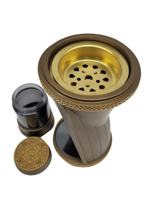 2 Pieces Burner Set Bakhoor Burner with Bakhoor Oud Storage Bowl Frankincense Resin Incense Burner, Gold