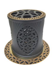 Beautiful Design Resin Incense Bakhoor Burner with Magnet Cover, Black