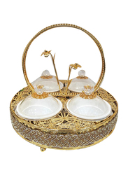 Nut and Candy Serving Tray Set, 0818, Gold/White