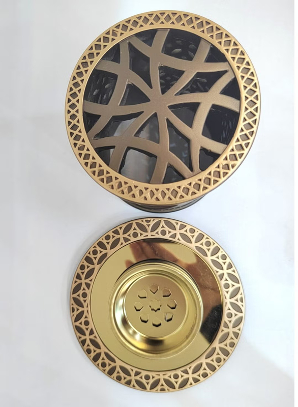 Beautiful Design Resin Incense Bakhoor Burner with Magnet Cover, Brown