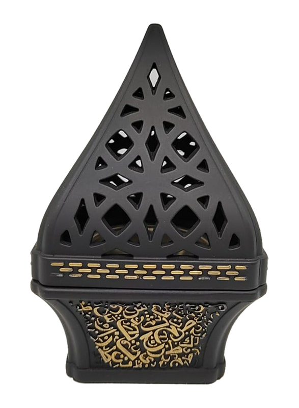 Damanhoor Charcoal Oud Frankincense Resin Incense Bakhoor Burner, Black