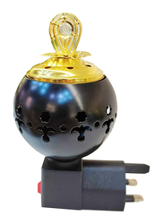 Electric Oud Frankincense Incense Mabkhara Metalic Bakhoor Burner, Black/Gold