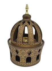 Charcoal Frankincense Resin Incense Bakhoor Burner, Brown/Gold