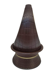 Damanhoor Calligraphy Style Closed Frank Incense Bakhoor Burner, Brown