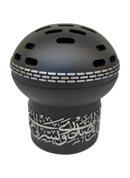 Damanhoor Charcoal Oud Frankincense Resin Incense Burner, Black/Silver