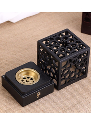 Charcoal Incense Bakhoor Resin Oud Burner for Yoga Spa & Aromatherapy, Black