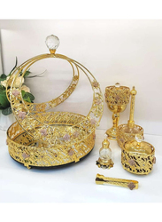 Decorative Handmade Bakhoor Burner Set, Gold