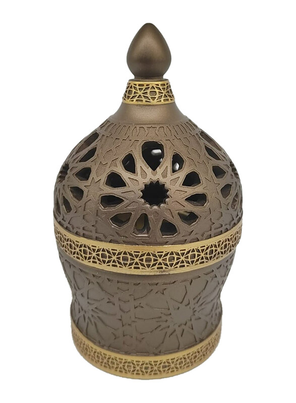 

Generic Damanhoor Frankincense Charcoal Resin Incense Burner, Gold