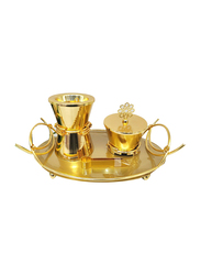 Bakhoor Burner 4 Pieces Set Wedding Gift Home Decorative Design Incense Burner, Gold