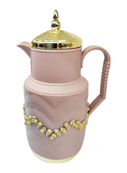 1 Ltr 2-Piece Handmade Design Tea & Coffee Flask Set, 239Pink, Pink/Brown