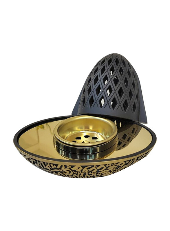 

Generic Damanhoor Oud Frankincense Charcoal Resin Incense Bakhoor Burner, Black