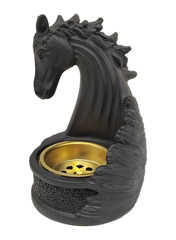 Damanhoor Horse Shape Charcoal Bakhoor Oud Frankincense Resin Incense Burner for Yoga Spa and Aromatherapy Office & Home Decor, Black